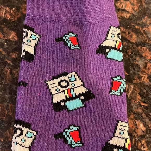 Men’s 6 Pairs Of Crazy Crew Socks Bright Colors With Printed Objects - Picture 8 of 10